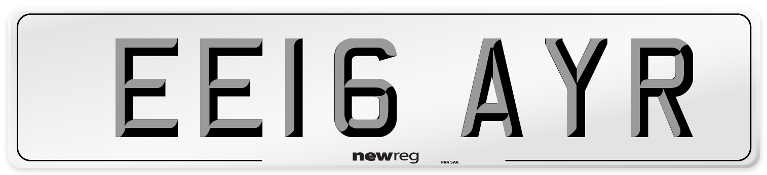 EE16 AYR Number Plate from New Reg